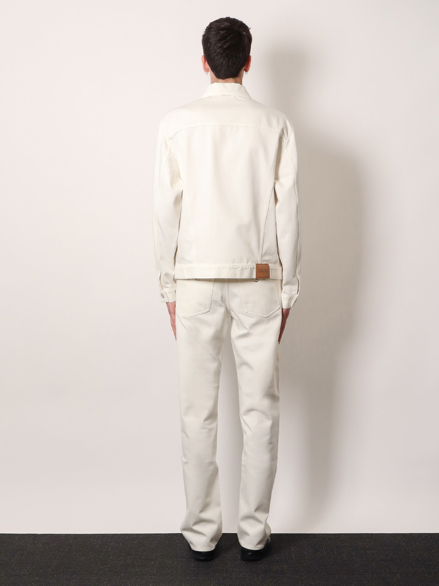 Denim trousers with metal Horsebit detail on the back 3