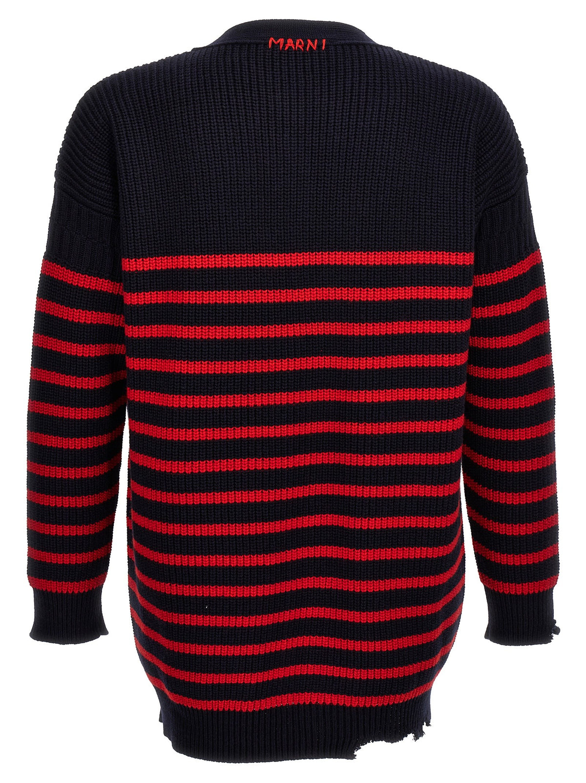 Destroyed effect striped cardigan 2