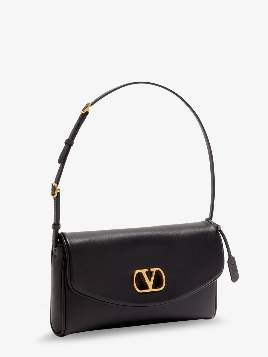 DeVain Leather Shoulder Bag with Metal VLogo Signature 3