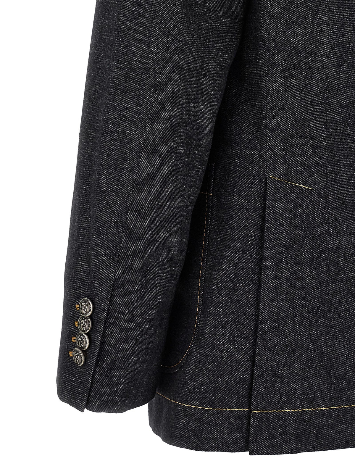 Double-breasted denim blazer 4