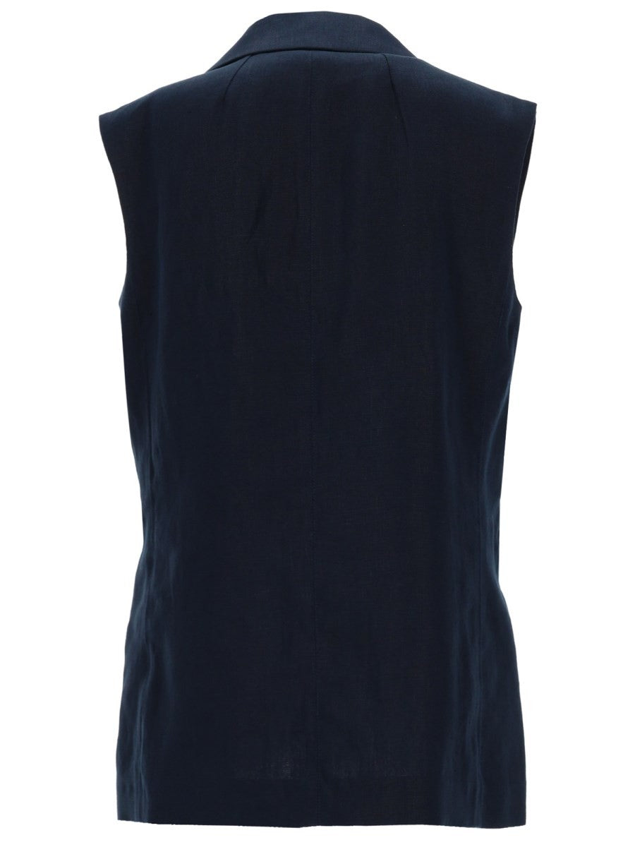 DOUBLE-BREASTED LINEN MAT VEST 2