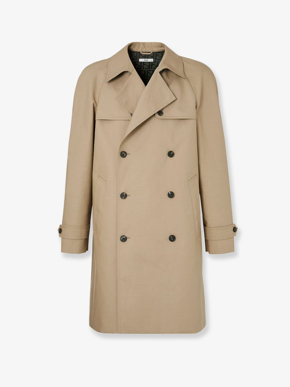 Double-breasted Mackintosh fabric trench