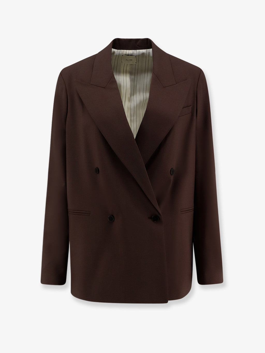 Double-breasted stretch virgin wool blazer