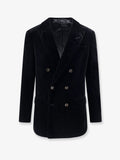 Double-breasted velvet blazer