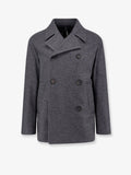 Double-breasted virgin wool blend coat