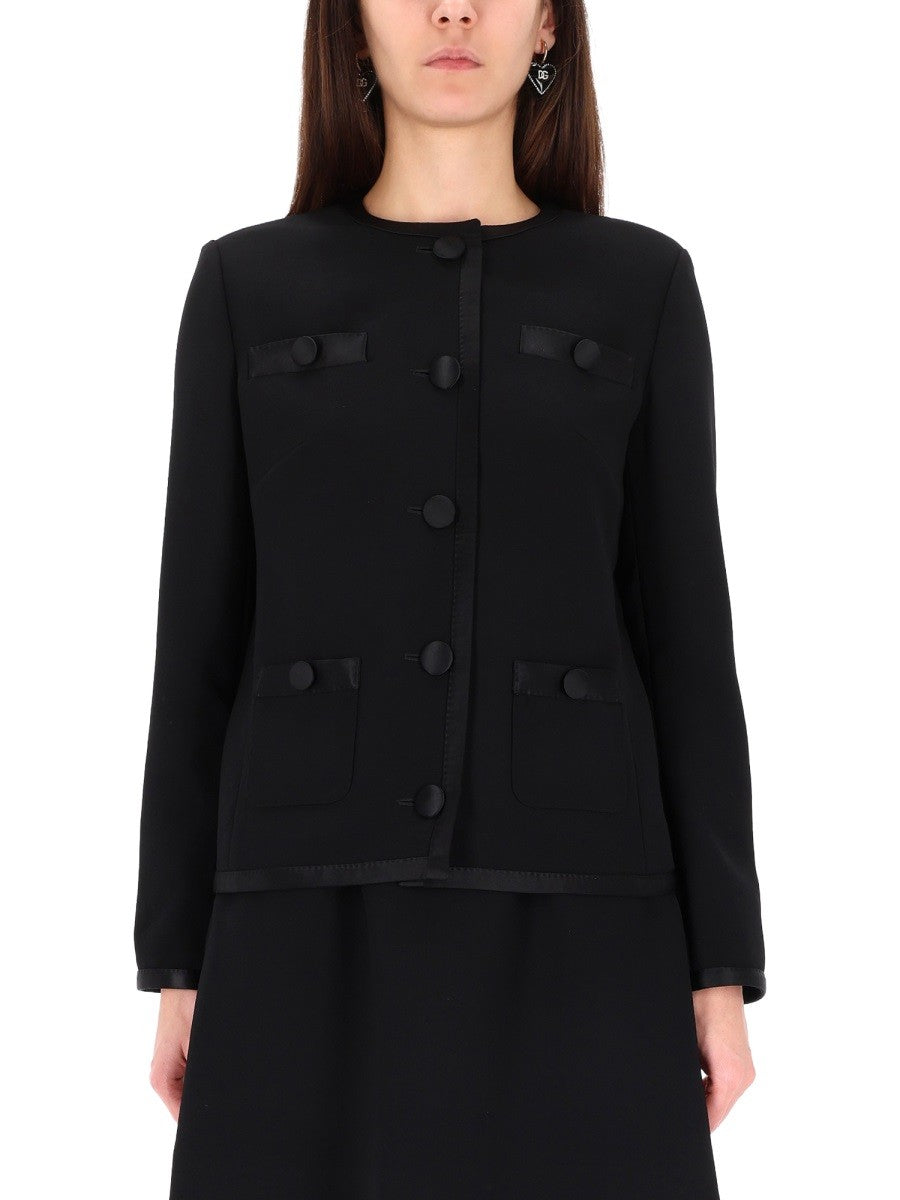DOUBLE CREPE SINGLE-BREASTED JACKET 4