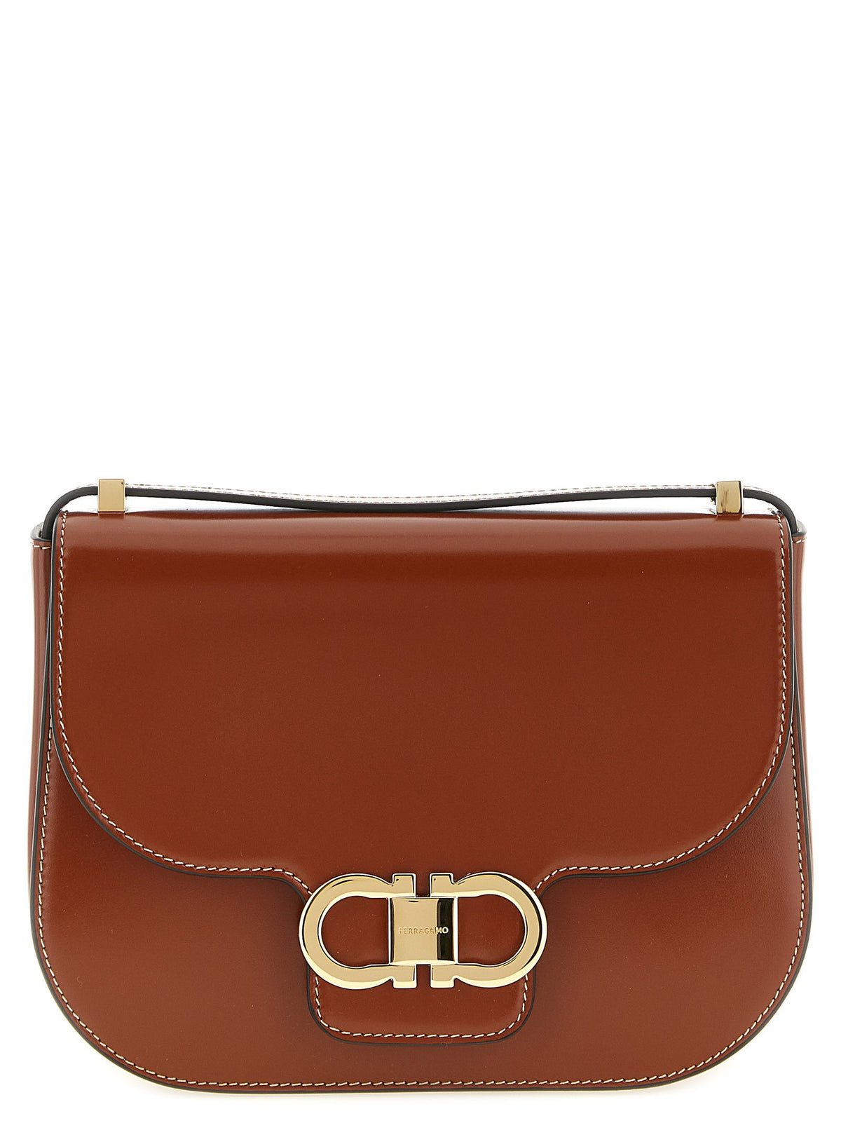 'Double Gancini' closure shoulder bag