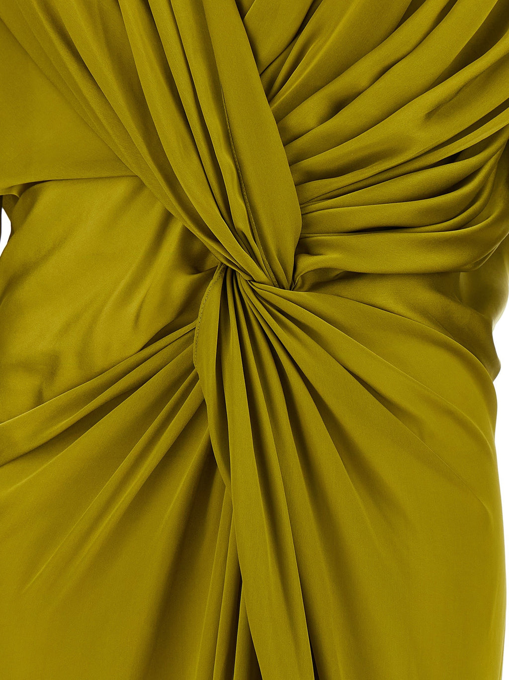 Draped silk dress with knot 4