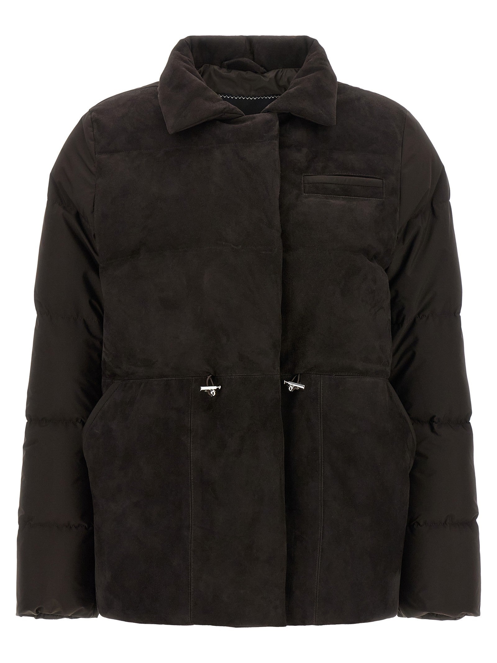 Drawstring down jacket