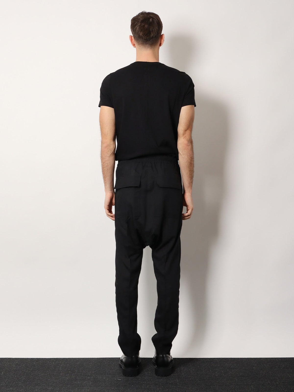 Drawstring Long certified virgin wool trousers 3