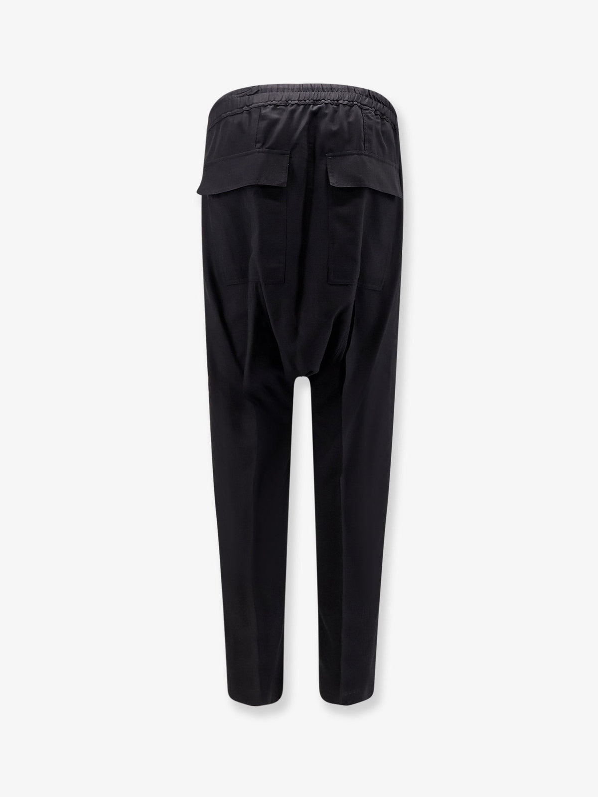 Drawstring Long certified virgin wool trousers 4