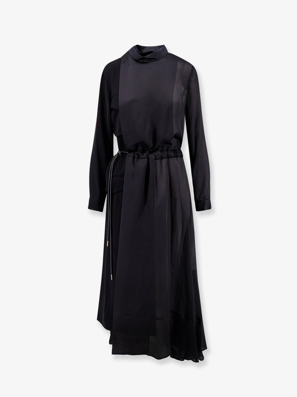 Dress with satin inserts