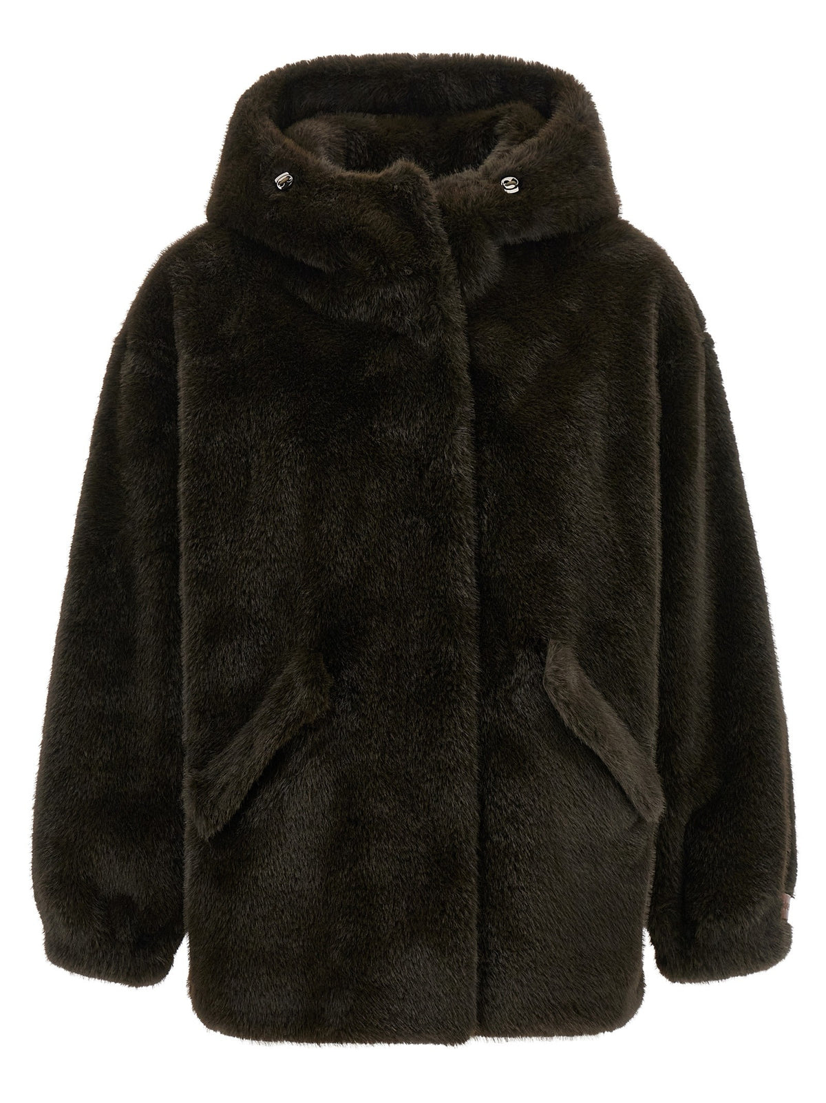 Eco-fur hooded jacket