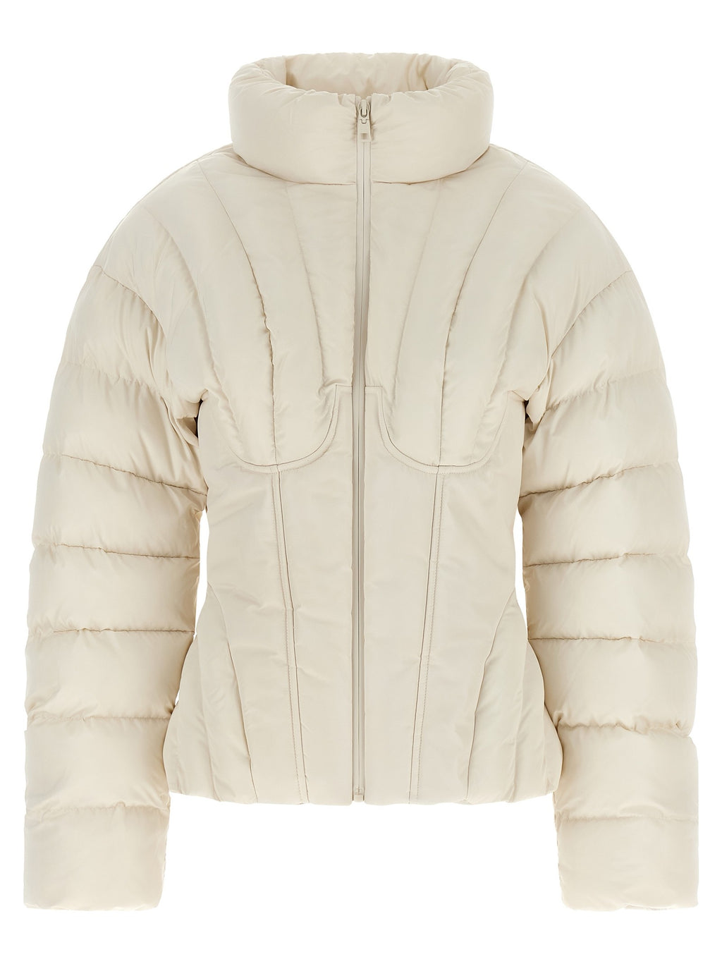 Exhausted quilted down jacket