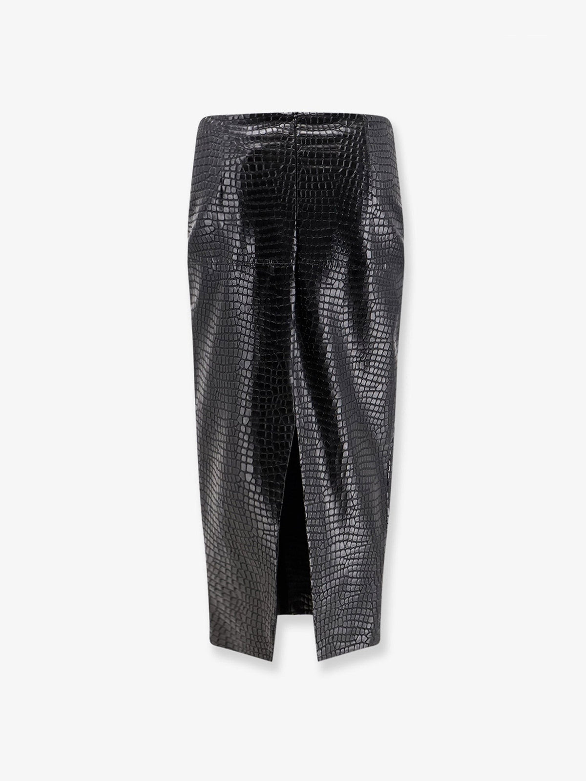 Faux leather skirt with embossed croco print 2