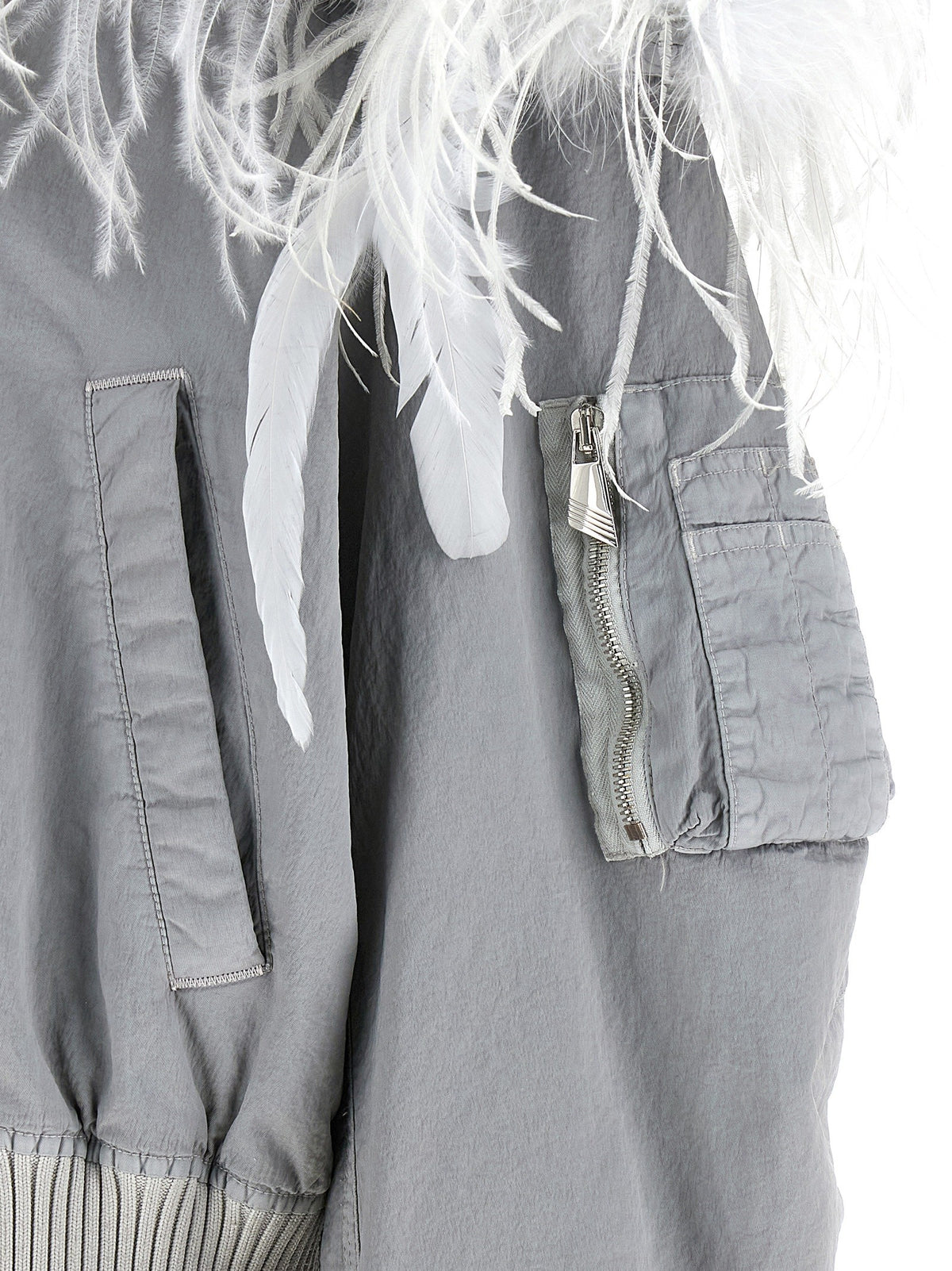 Feather insert bomber jacket 5