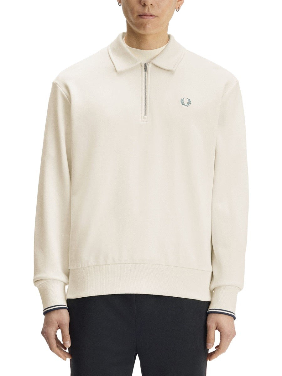 Felpa con Logo E Zip 5