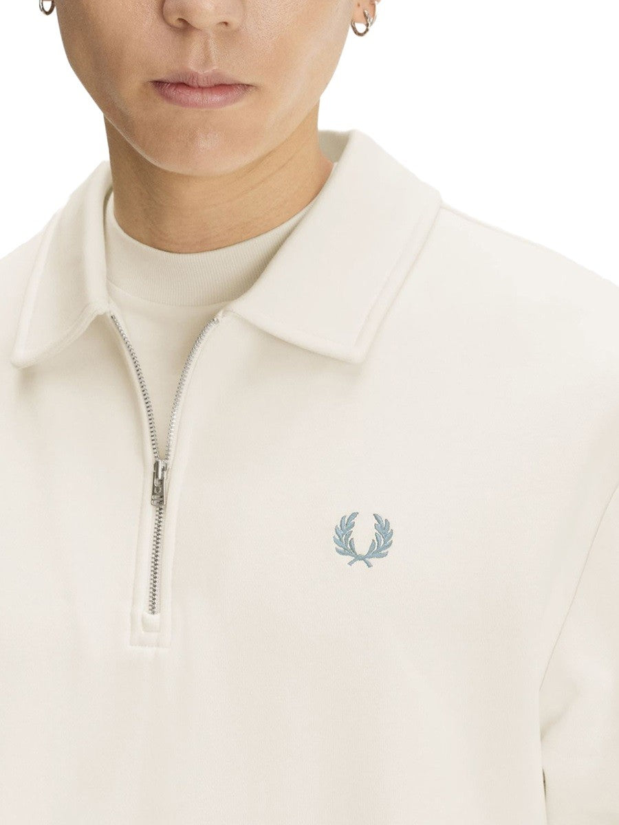 Felpa con Logo E Zip 3