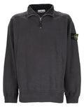 Felpa con Zip Corta e Patch Logo