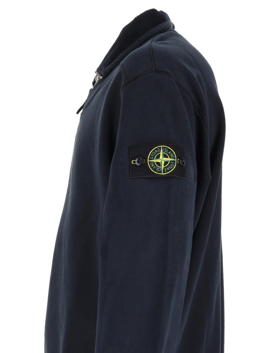 Felpa con Zip Corta e Patch Logo 3