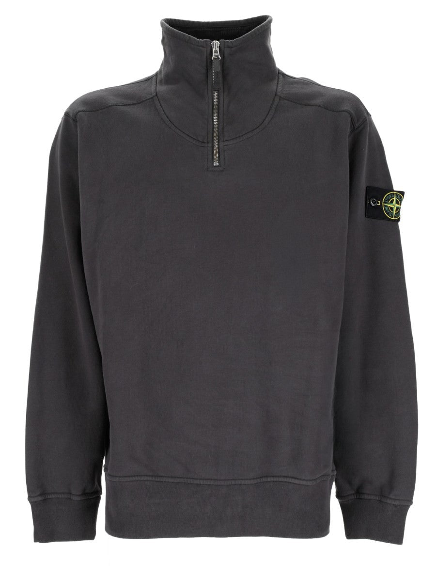 Felpa con Zip Corta e Patch Logo 3