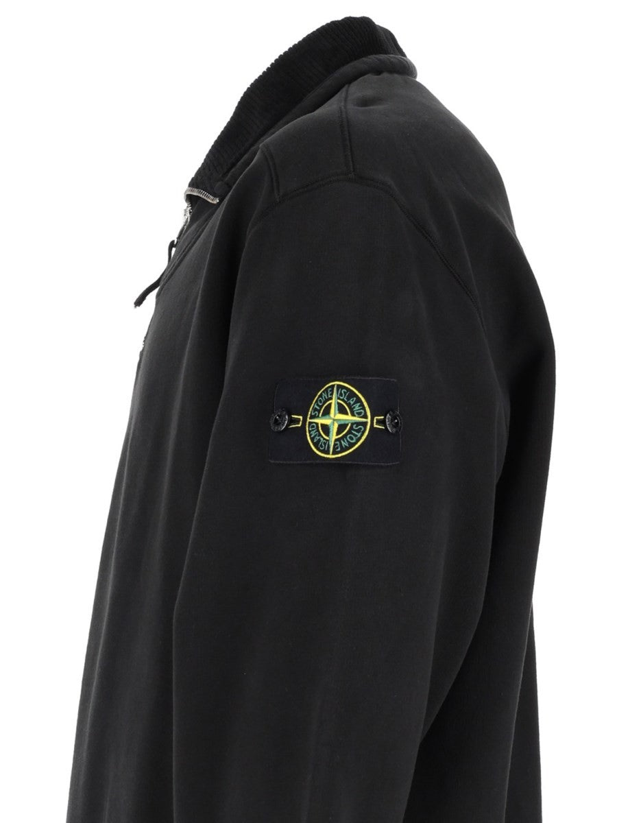 Felpa con Zip Corta e Patch Logo 3