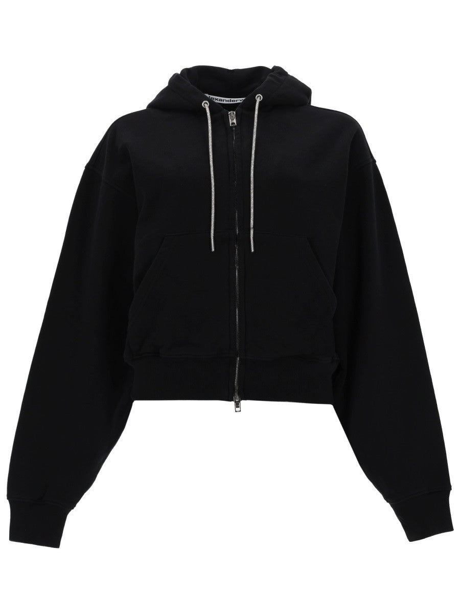 FELPA CON ZIP E CAPPUCCIO