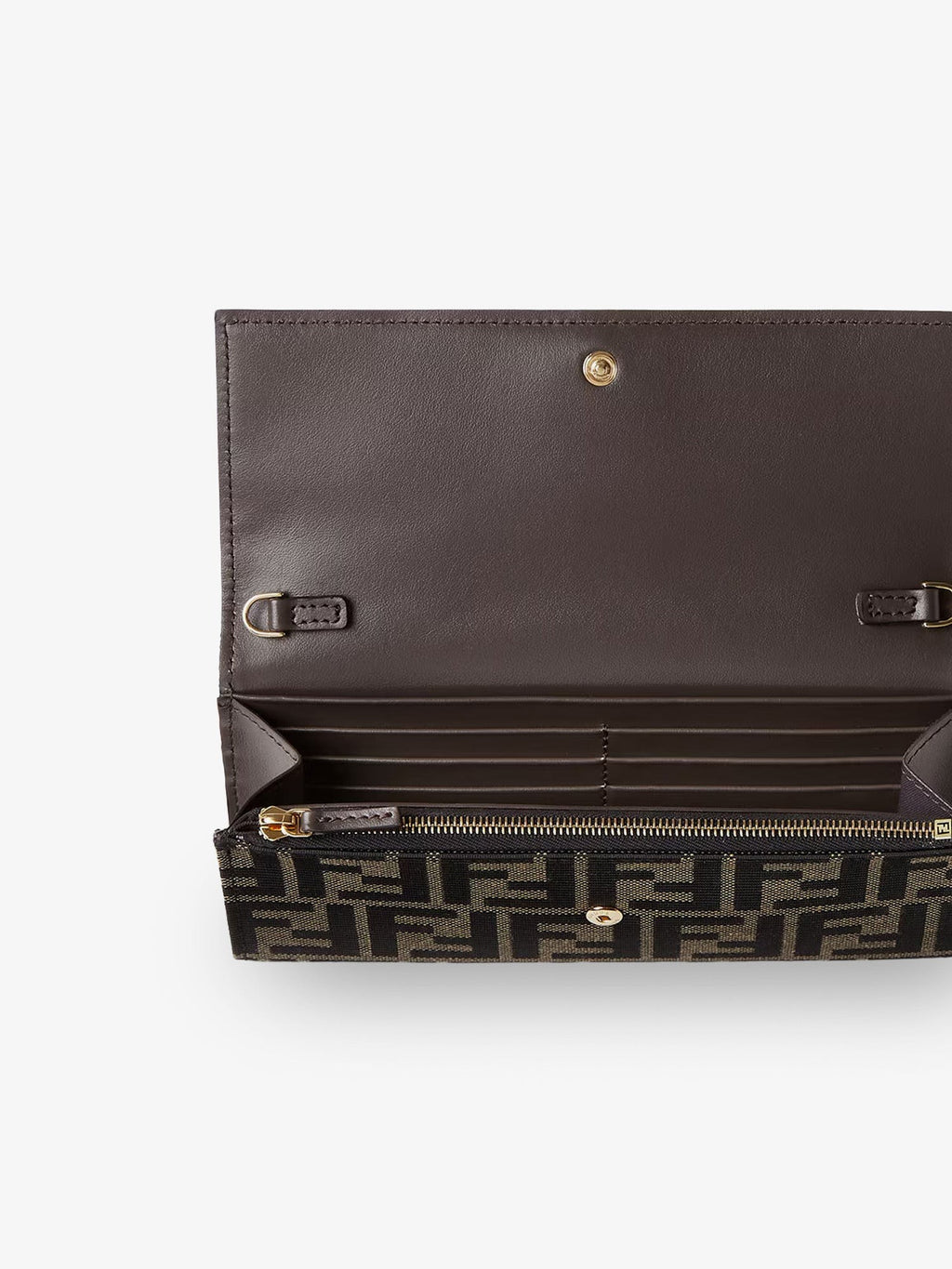 FF Zucca Fabric Continental Wallet with Chain Tube 4