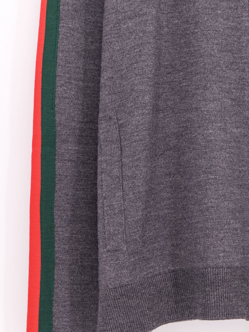 Fine wool cardigan with full zip and Web stripe 3