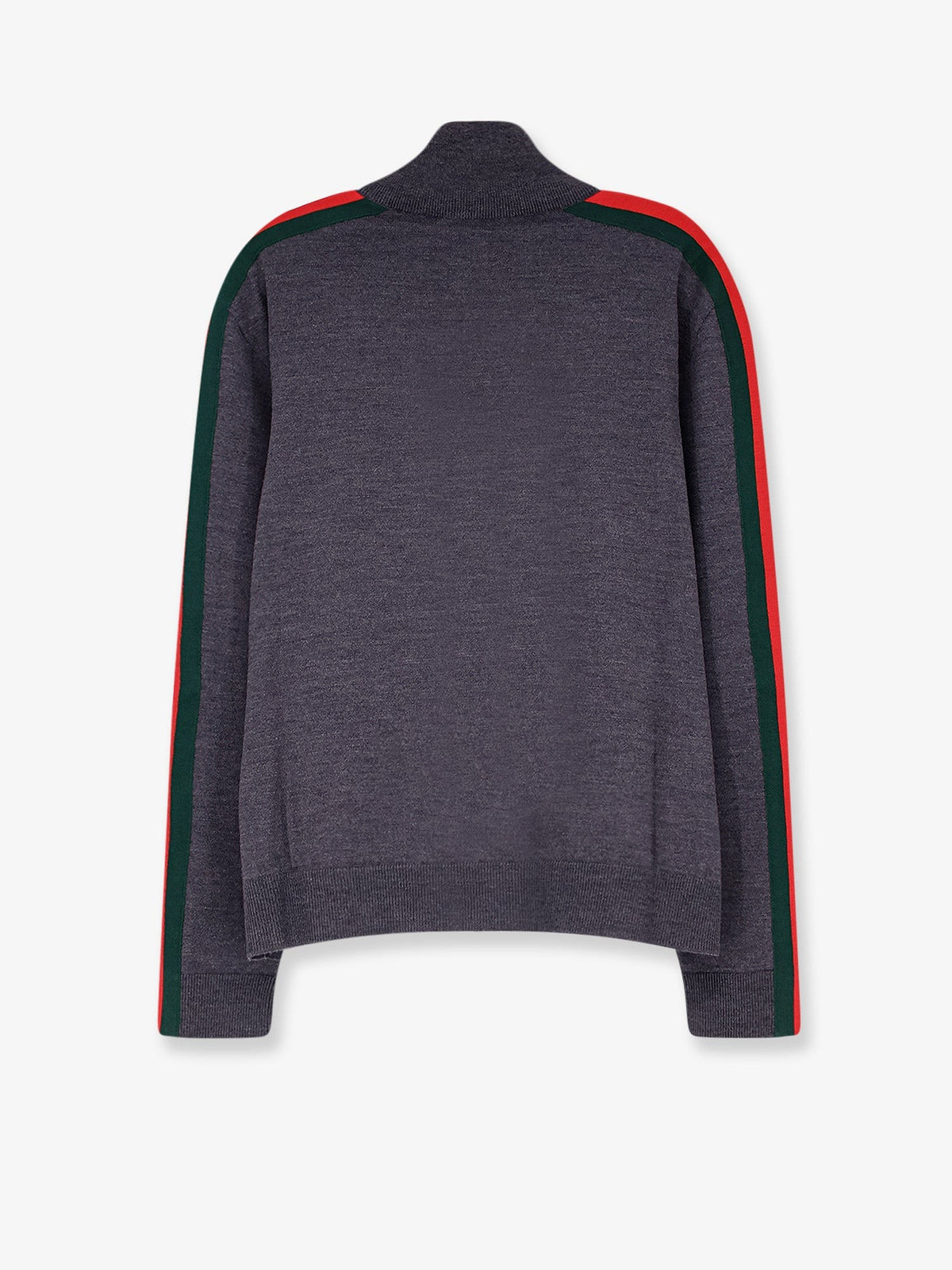 Fine wool cardigan with full zip and Web stripe 2