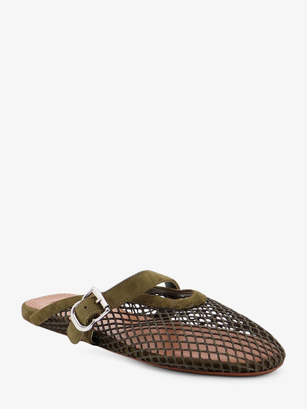 Fishnet mesh and leather sandals 2