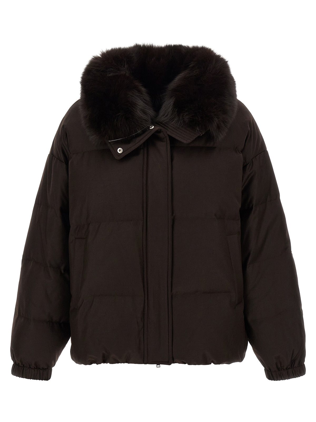 Flannel down jacket with mittens 2