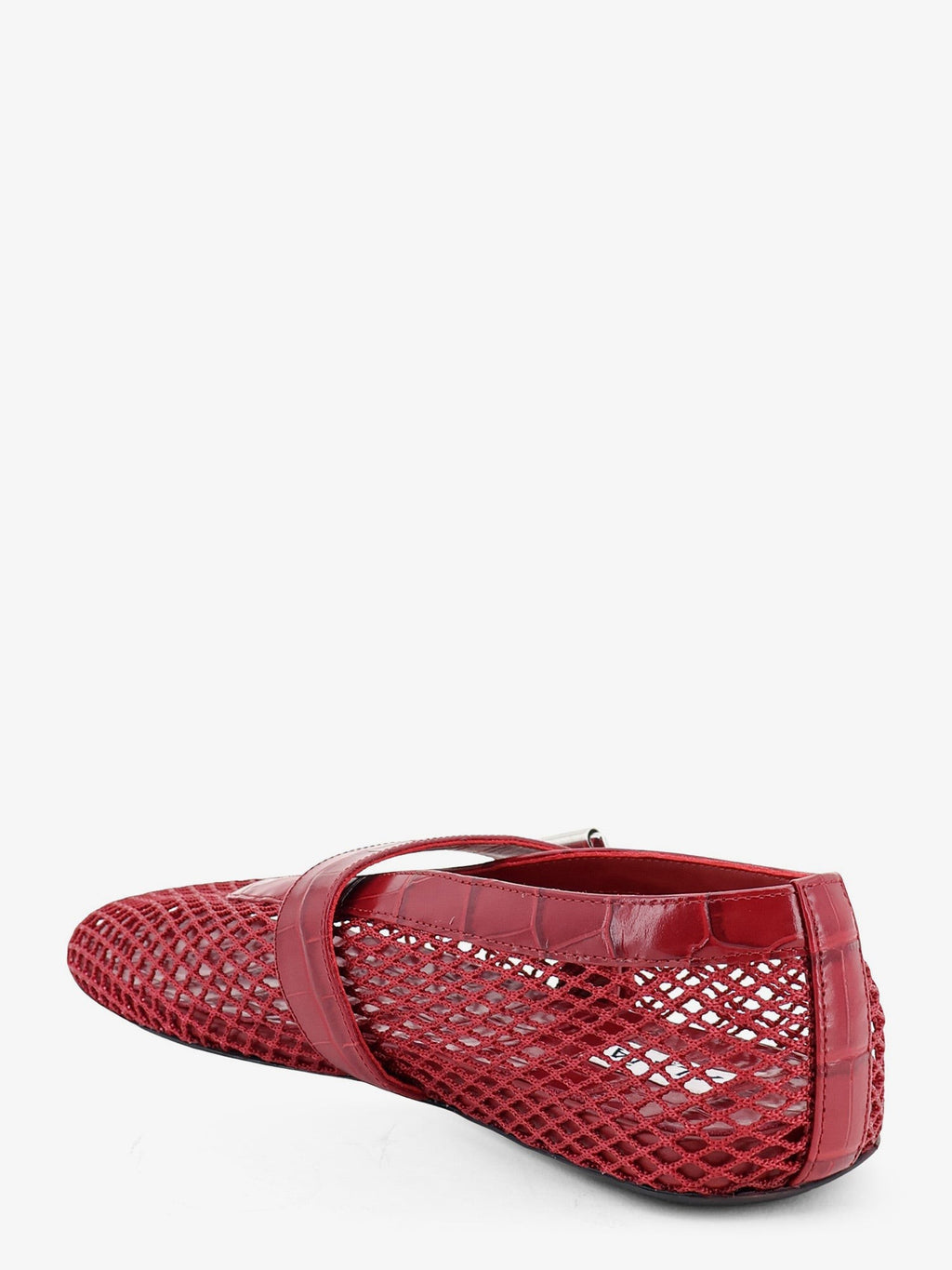 Flat leather ballerinas with crocodile effect 3