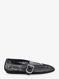 Flat leather ballerinas with crocodile effect