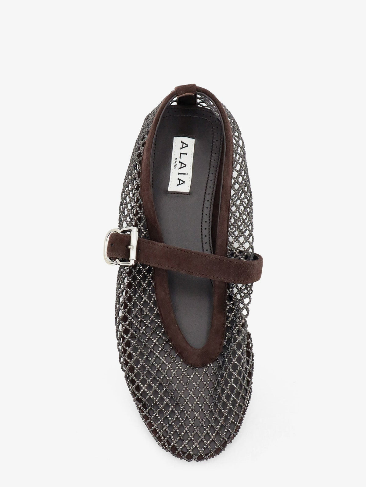 Flat mesh ballet flats with rhinestone detail 5