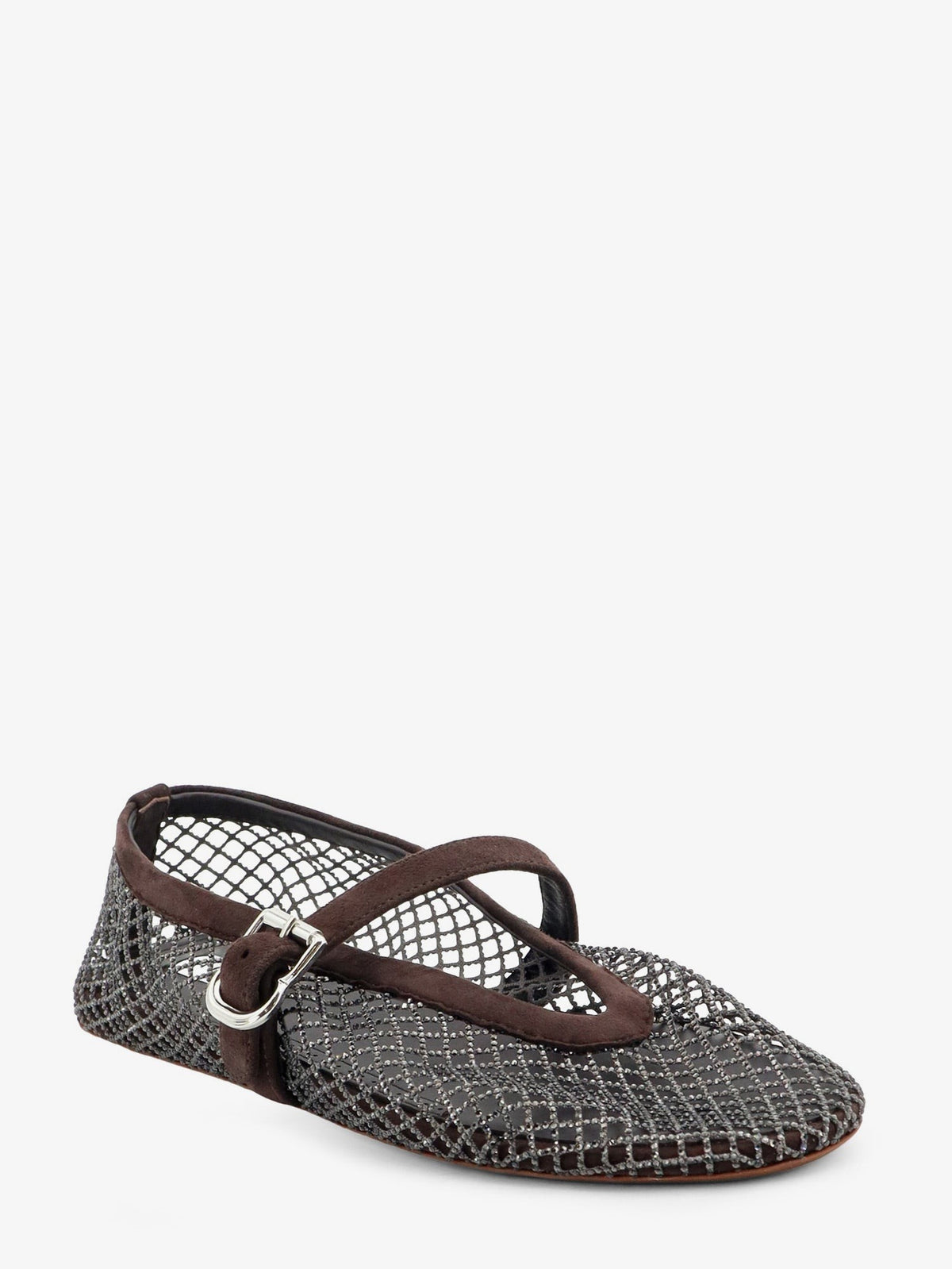 Flat mesh ballet flats with rhinestone detail 2