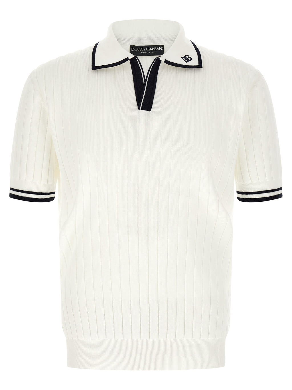 Flat ribbed polo shirt