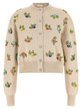 Floral embroidery cardigan