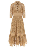 Floral macramé dress