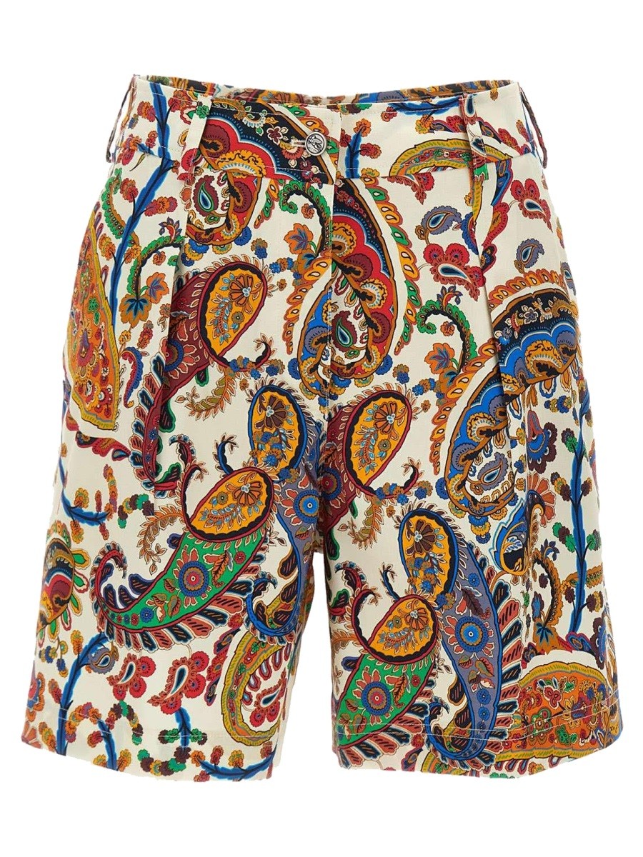 FLORAL PAISLEY PRINT SHORTS