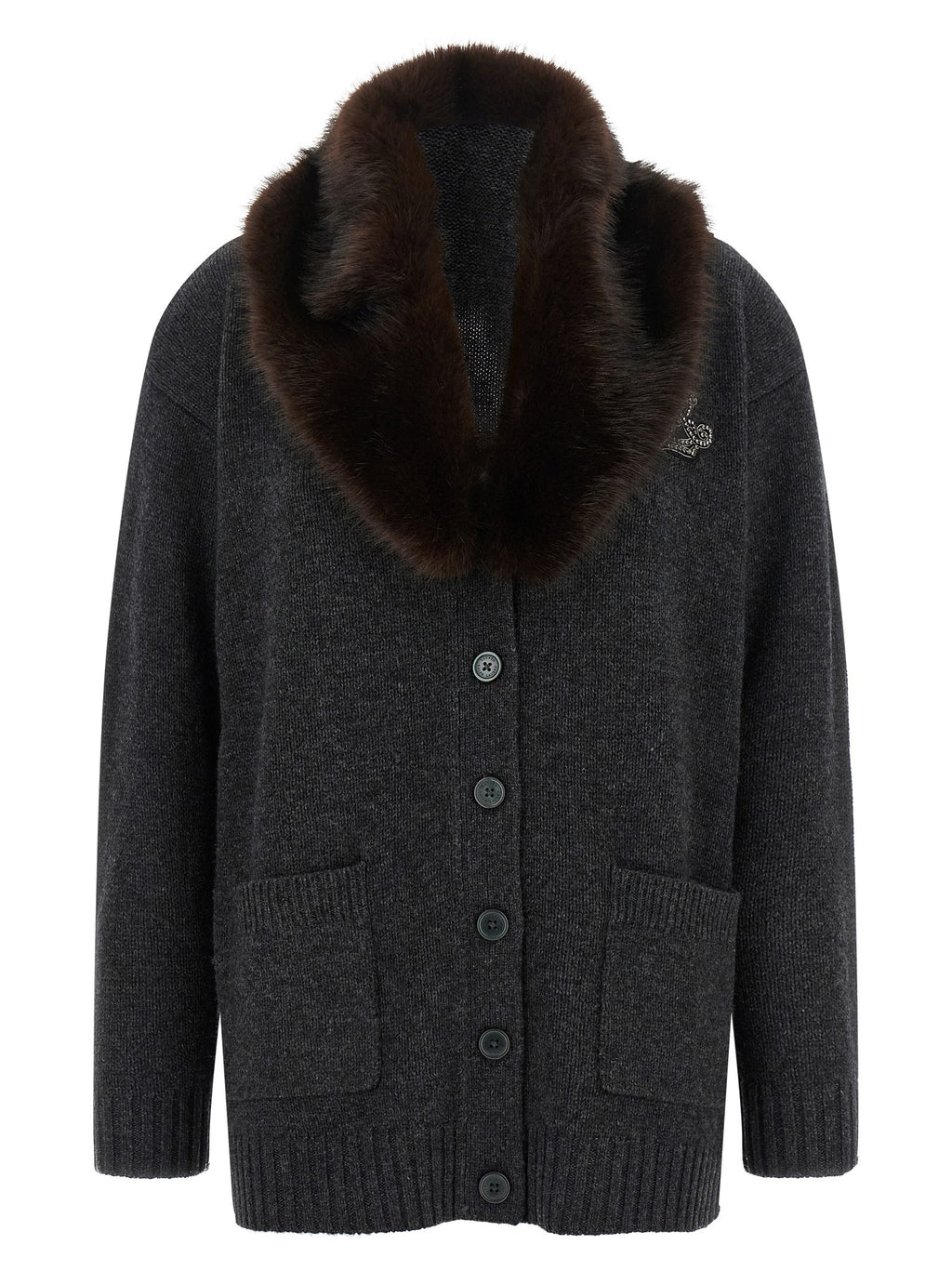 Fur insert cardigan