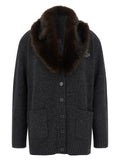 Fur insert cardigan