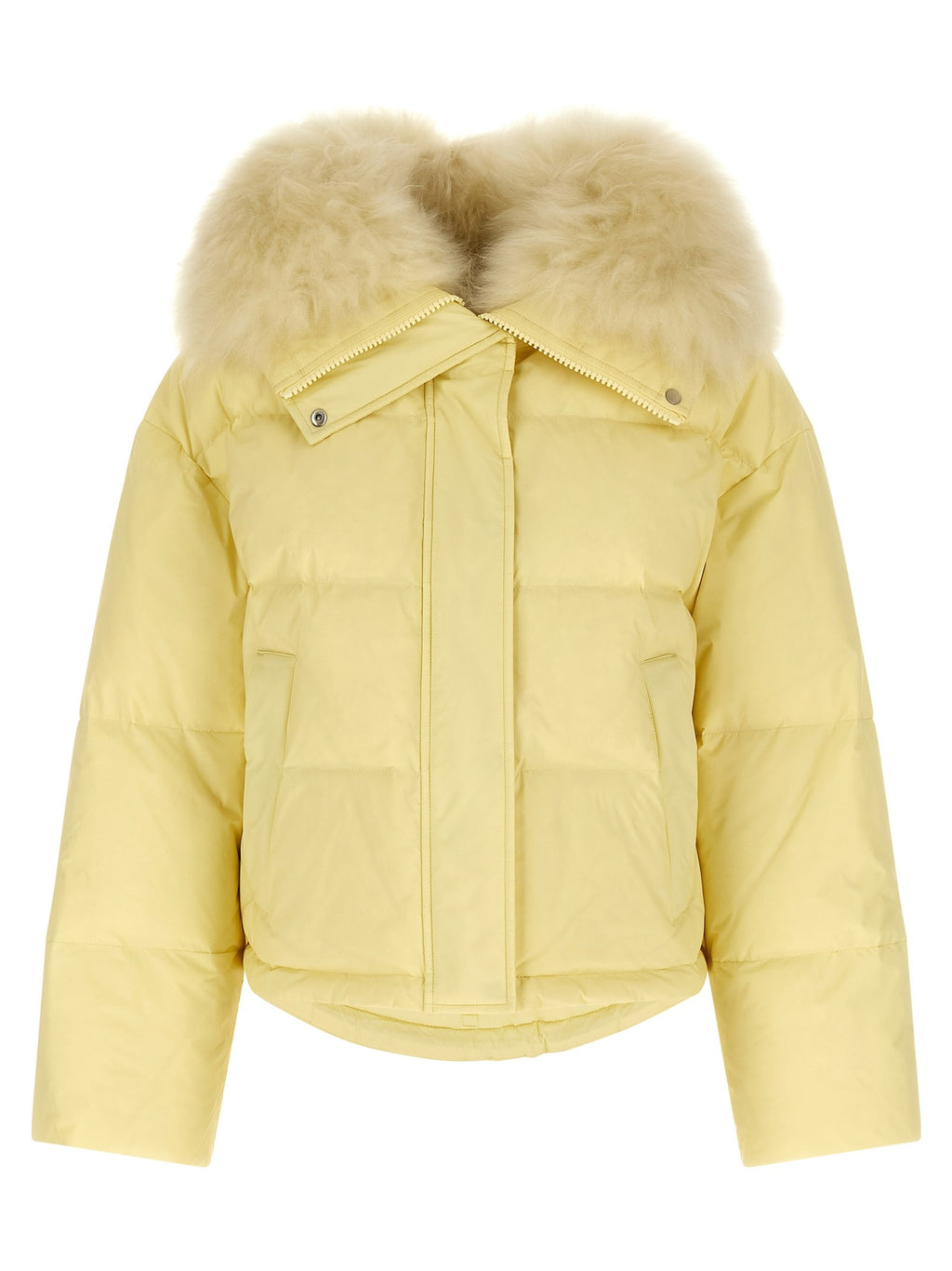 Fur insert down jacket