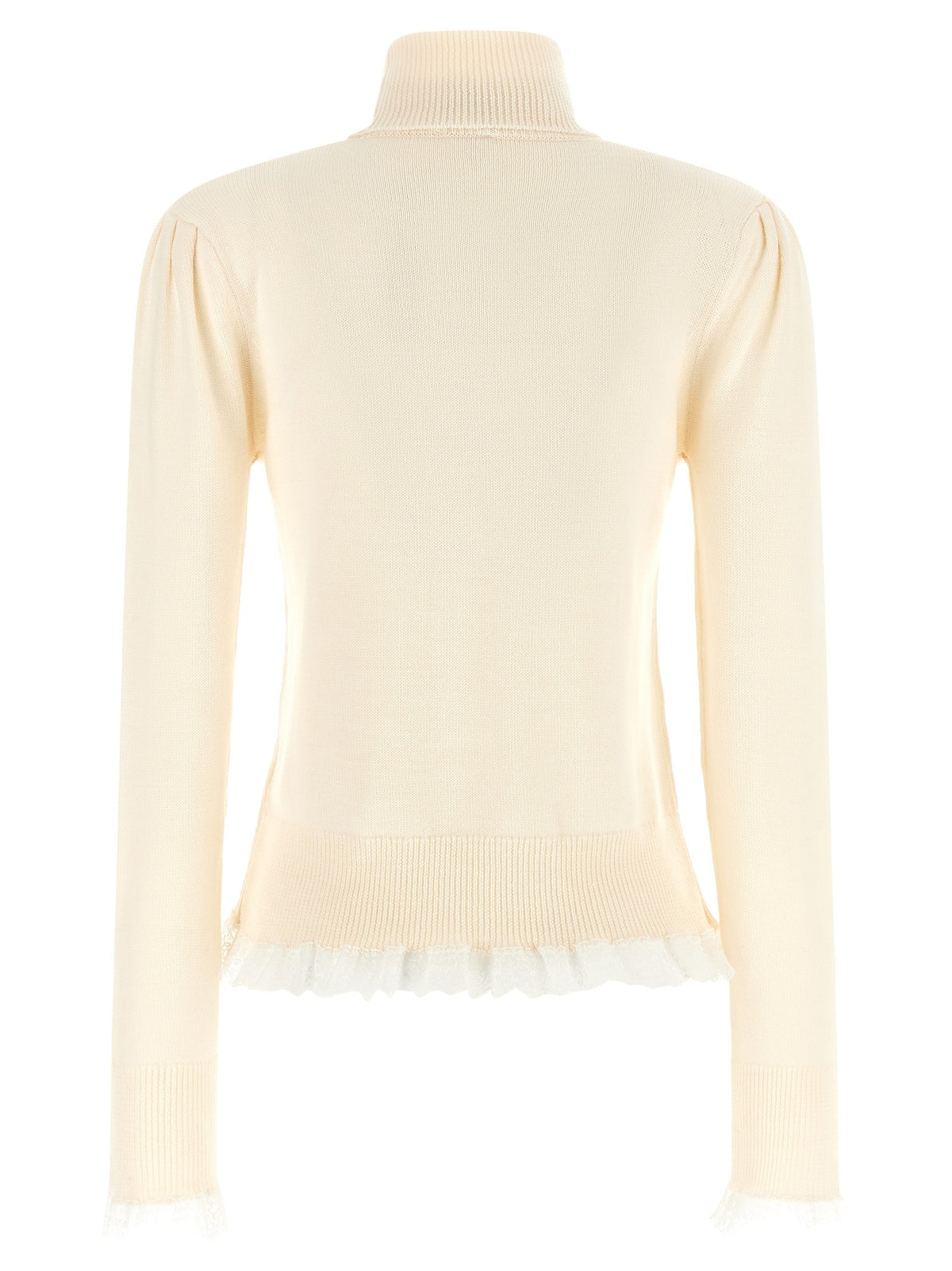 GANNI Turtleneck Sweater with Lace Trim 2