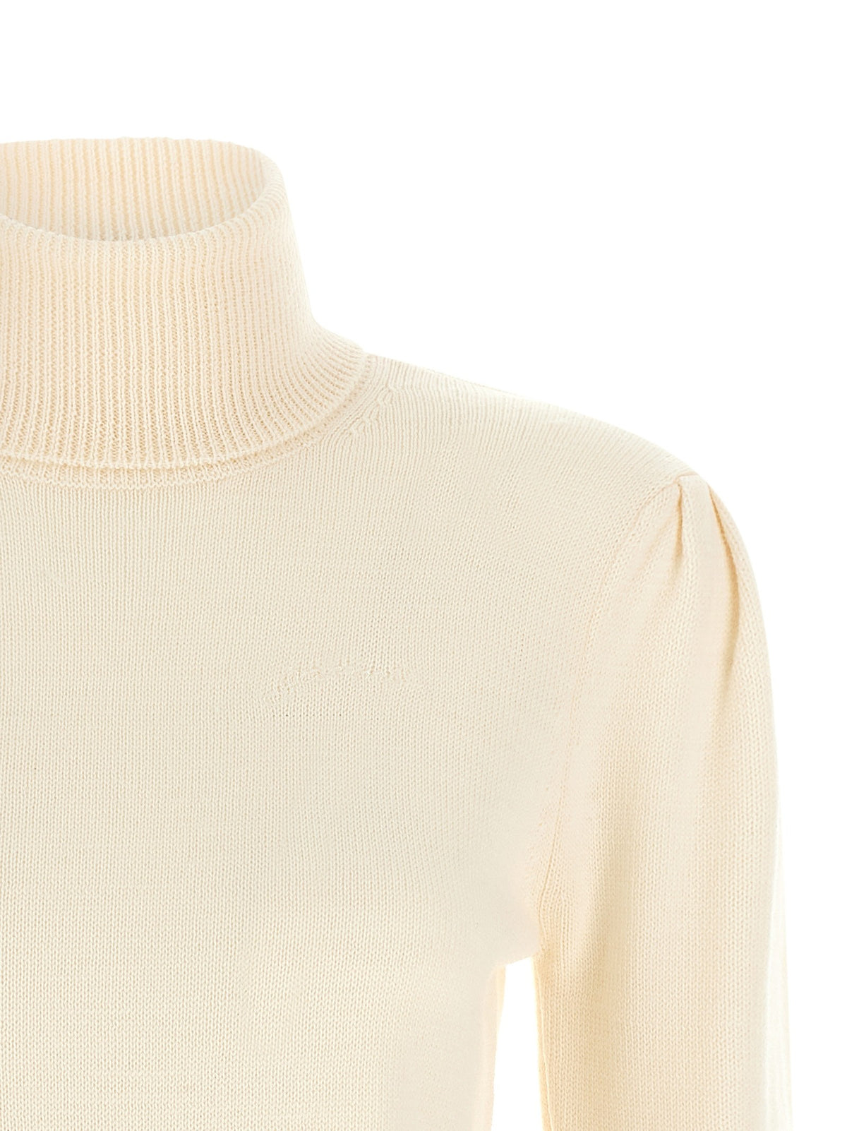 GANNI Turtleneck Sweater with Lace Trim 3