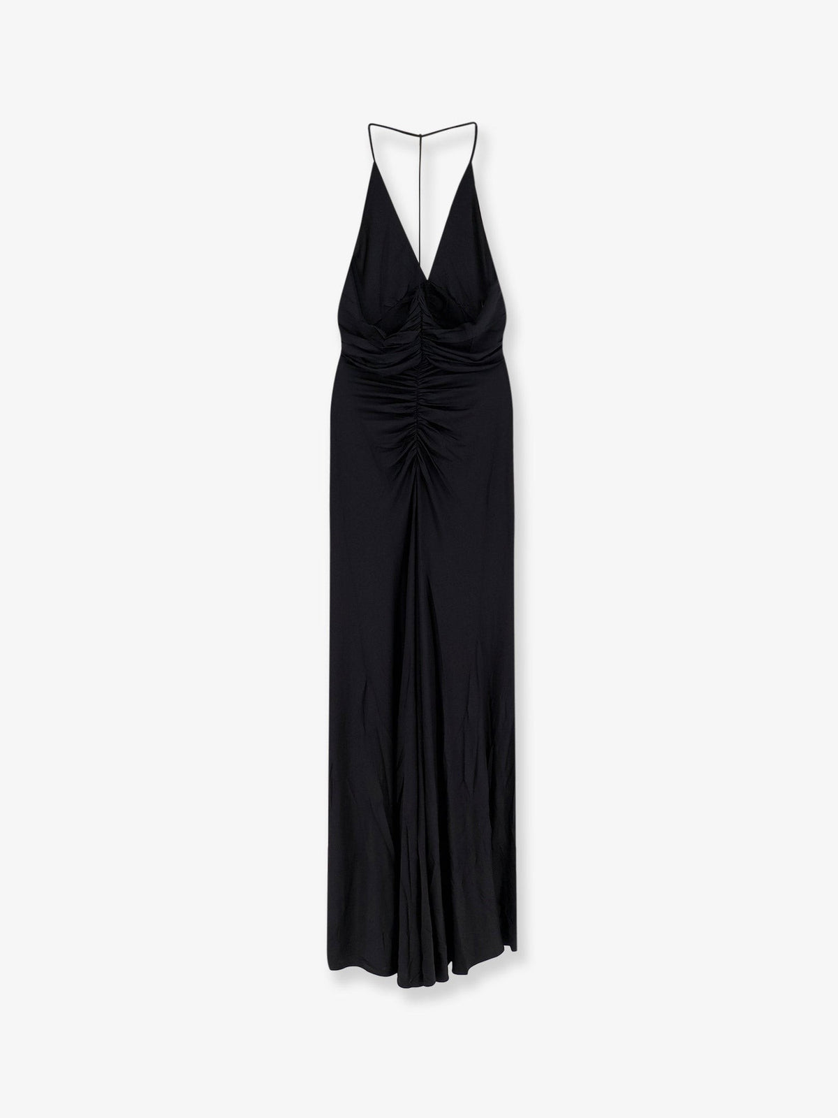 Gathered jersey long dress 5