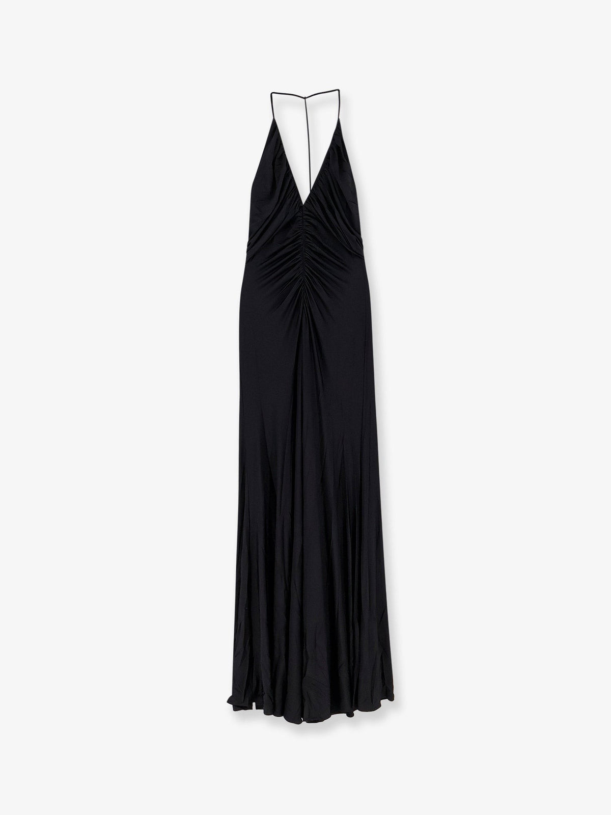 Gathered jersey long dress