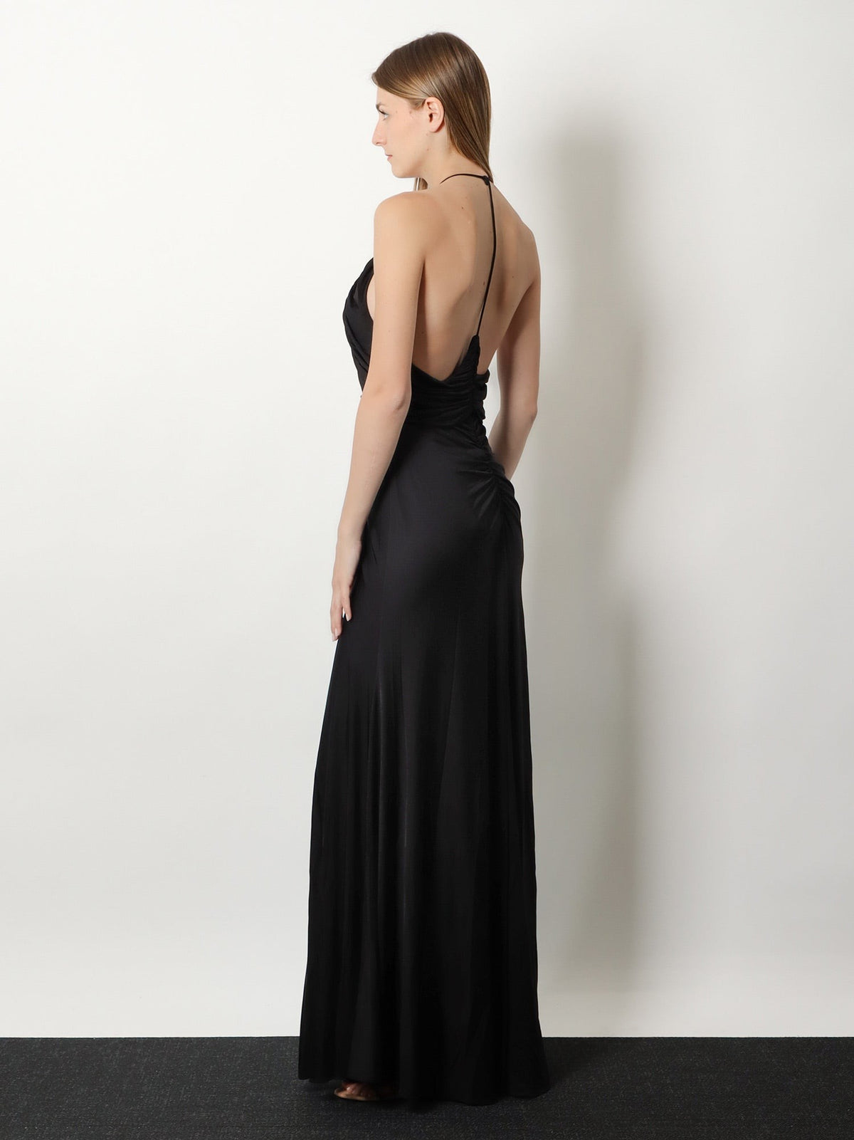 Gathered jersey long dress 2