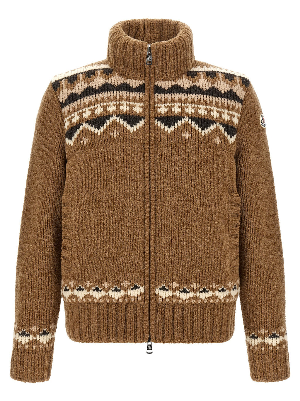 Geometric bouclé cardigan
