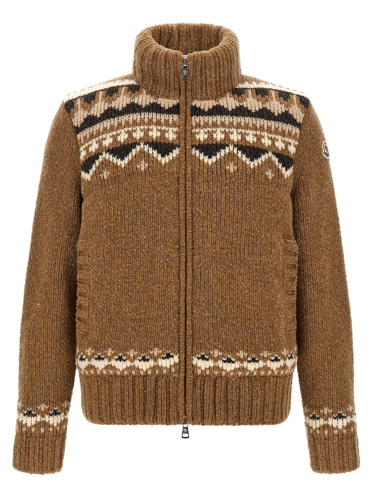 Geometric bouclé cardigan